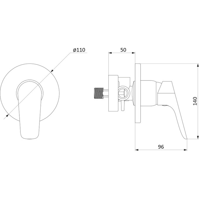 Смеситель скрытого монтажа для душа RedBlu Origin Bit 777500000 (внутренняя часть в комплекте), фото 9