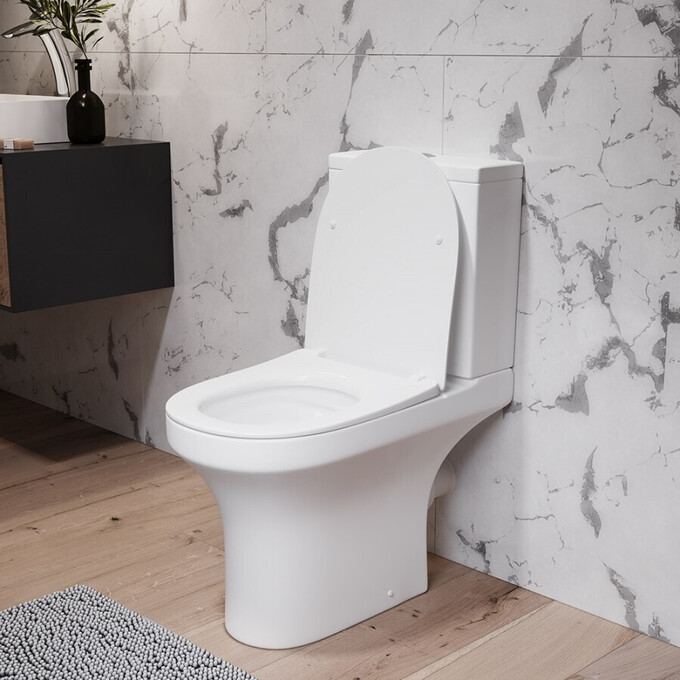 Безободковый унитаз-компакт Am.Pm Tender FlashClean C45A8800SC (с сиденьем микролифт), фото 3