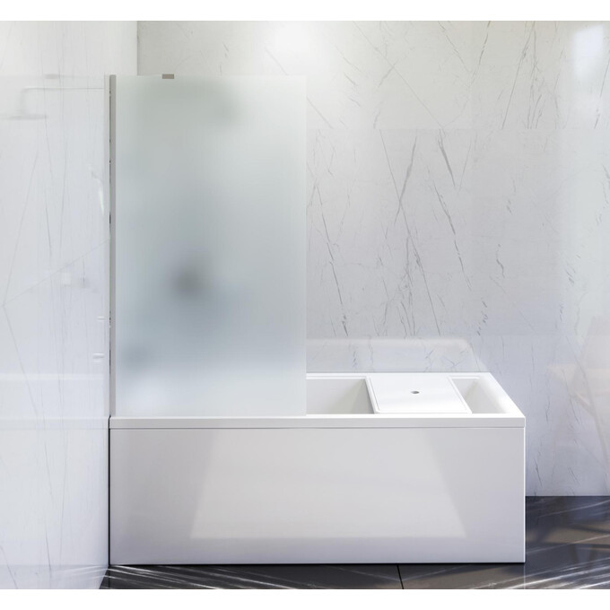 Шторка на борт ванны 80x140 Am.Pm Gem WU90BS-080-140CM (профиль хром, стекло матовое), Цвет производителя: матовое стекло, отделка хром, фото 3