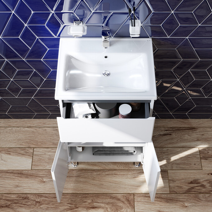 Тумба с раковиной Am.Pm X-Joy M85-FSX0553-WC0553WG38 (55 см, белая, напольная), фото 3