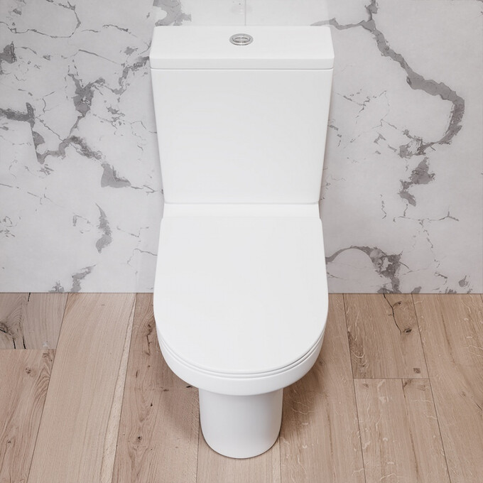 Безободковый унитаз-компакт Am.Pm Tender FlashClean C45A8800SC (с сиденьем микролифт), фото 4