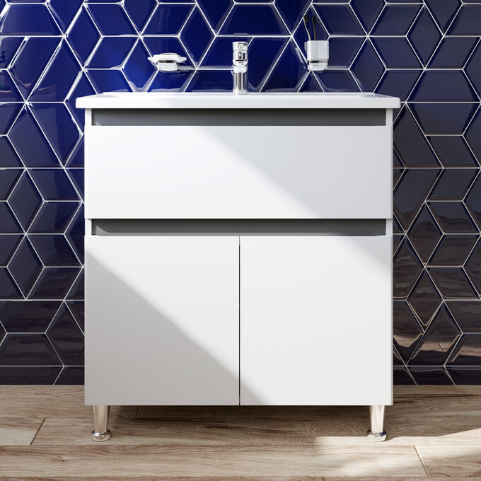 Тумба с раковиной Am.Pm X-Joy M85-FSX8053-WC0803WG38 (80 см, белая, напольная), фото 2