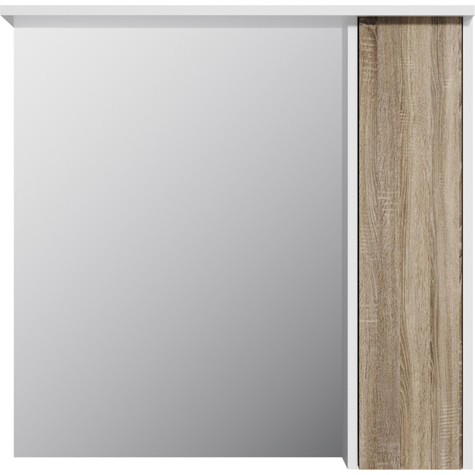 Зеркальный шкаф Am.Pm Gem S M91MPR0751WF38 (75x72 см, белый/под дерево, распашной, правый, с подсветкой), фото 7