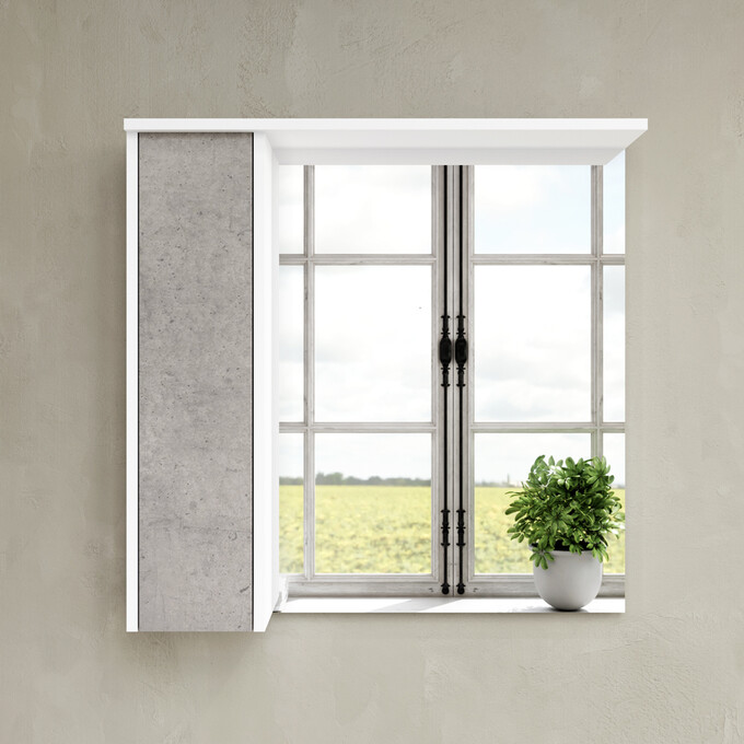 Зеркальный шкаф Am.Pm Gem S M91MPL0751BF38 (75x72 см, белый/серый, распашной, левый, с подсветкой), фото 2