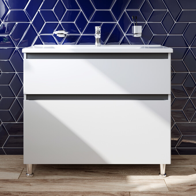 Тумба с раковиной Am.Pm X-Joy M85-FSX1002-WC1002WG38 (100 см, белая, напольная), фото 2