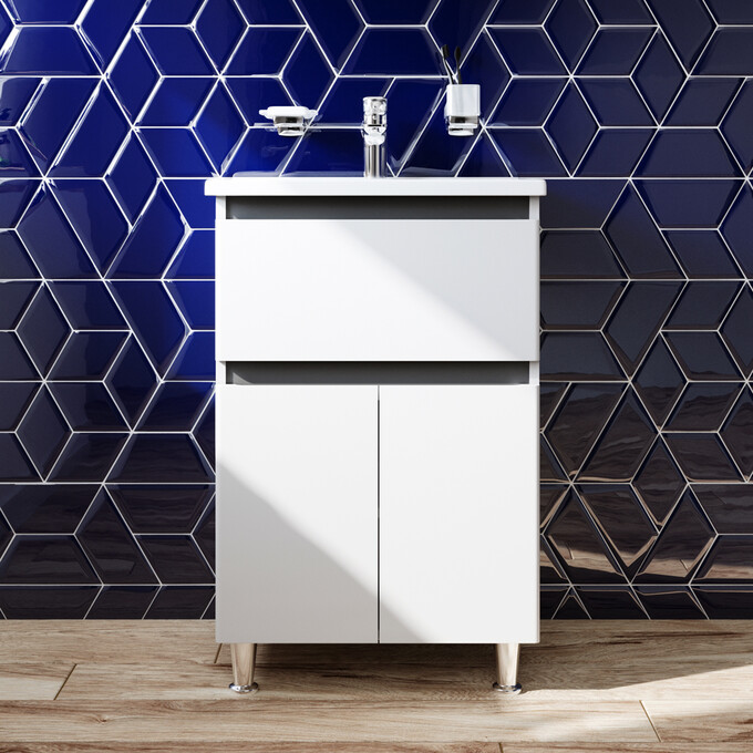 Тумба с раковиной Am.Pm X-Joy M85-FSX0553-WC0553WG38 (55 см, белая, напольная), фото 2