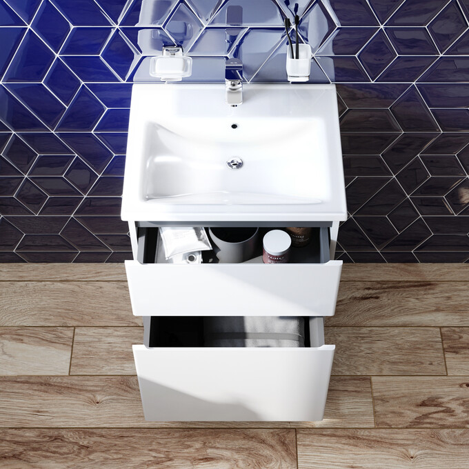 Тумба с раковиной Am.Pm X-Joy M85-FSX0552-WC0552WG38 (55 см, белая, напольная), фото 3