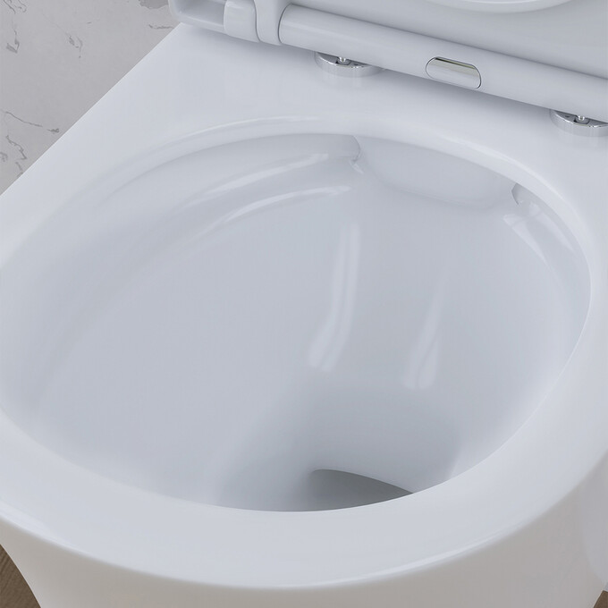 Безободковый подвесной унитаз Am.Pm Tender FlashClean C45A1700SC (с сиденьем микролифт), фото 6