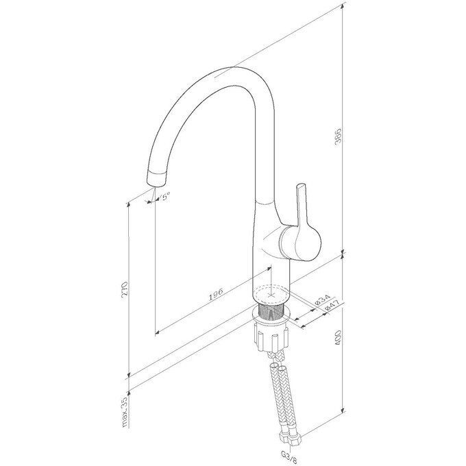 Am.Pm X-Joy S F85B07E00 Смеситель для кухни, фото 9
