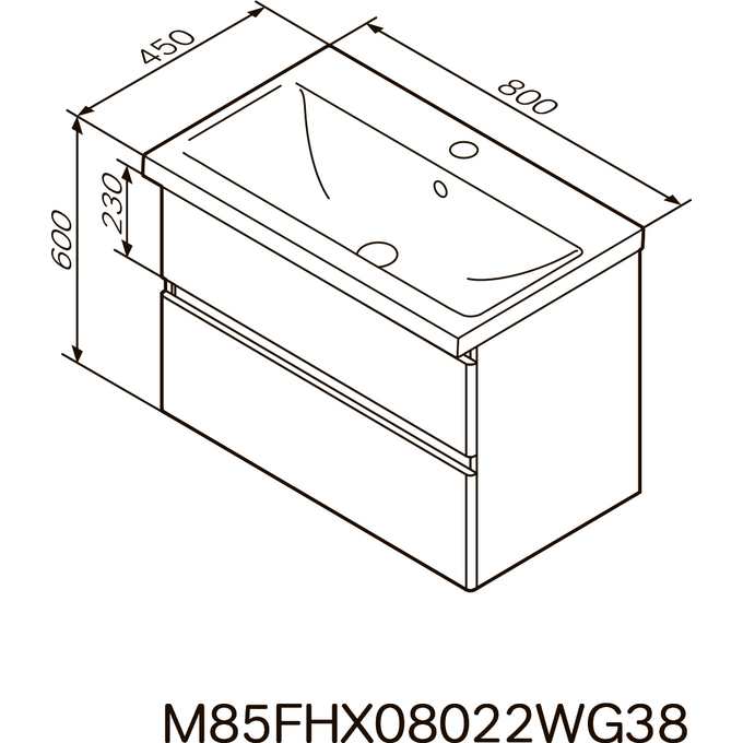 Тумба с раковиной подвесная, 80 см Am.Pm X-Joy M85-FHX0802-WC0802WG38, фото 9