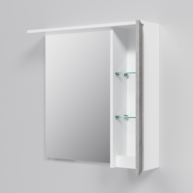 Зеркальный шкаф Am.Pm Gem S M91MPR0751BF38 (75x72 см, белый/серый, распашной, правый, с подсветкой), фото 6