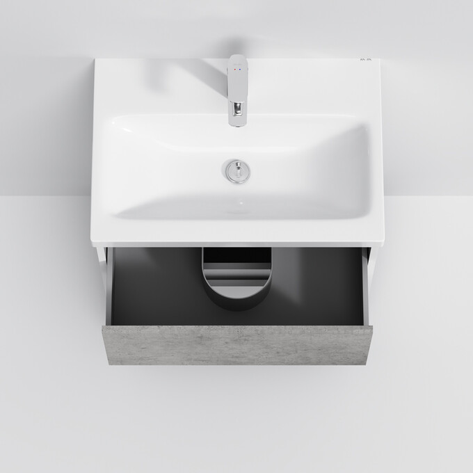 Тумба с раковиной Am.Pm Gem S M91-FSX0602-WC0602BF38 (60 см, белая/серая, напольная), фото 5