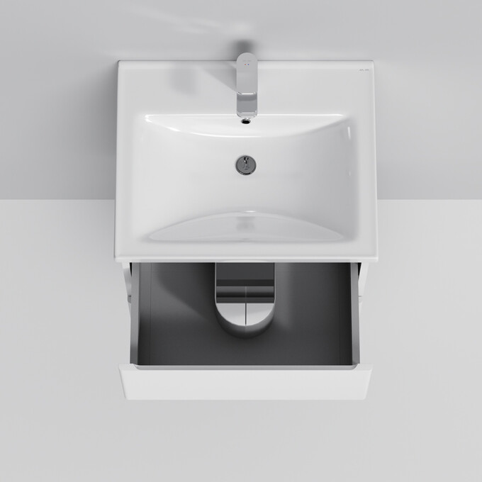 Тумба с раковиной Am.Pm X-Joy M85-FHX0553-WC0553WG38 (55 см, белая, подвесная), фото 5