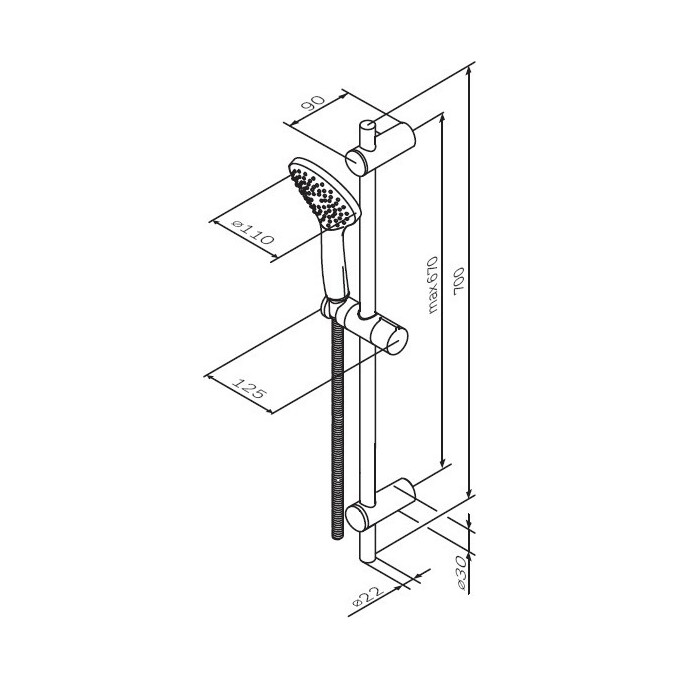Душовий гарнітур Am.Pm Gem F0190022 (чорний), фото , изображение 8