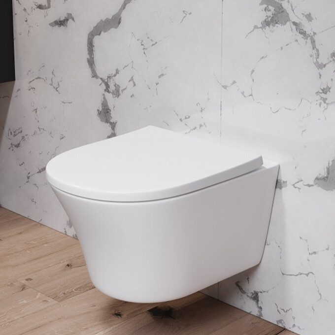 Безободковый подвесной унитаз Am.Pm Tender FlashClean C45A1700SC (с сиденьем микролифт), фото 2