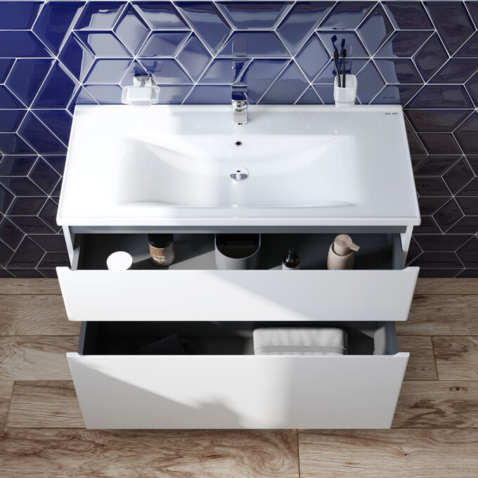 Тумба с раковиной Am.Pm X-Joy M85-FSX1002-WC1002WG38 (100 см, белая, напольная), фото 3