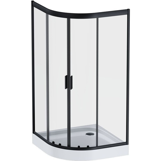 Душевая кабина 100x100 см Am.Pm Gem 1/4 Round W90UG-401-100BT (без поддона, стекло прозрачное, профиль черный матовый), Доступные размеры: 100 x 100, Цвет производителя: черный матовый, фото 9