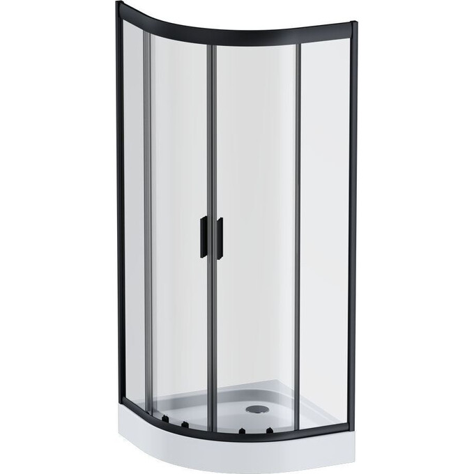 Душевая кабина 80x80 см Am.Pm Gem 1/4 Round W90UG-401-080BT (без поддона, стекло прозрачное, профиль черный матовый), Доступные размеры: 80 x 80, Цвет производителя: черный матовый, фото 8