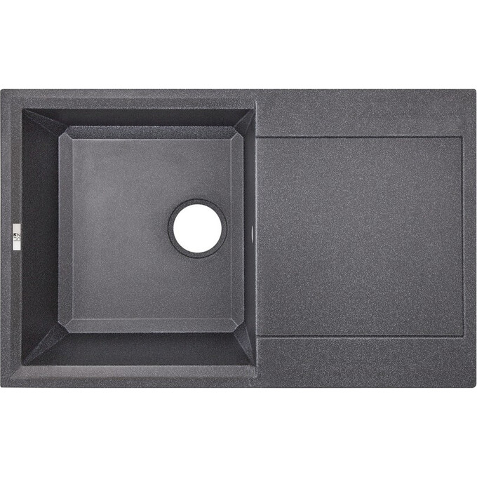 Кухонна мийка Lidz 790x495/230 BLA-03 (LIDZBLA03790495230, штучний камінь, 79x50 см, чорна), Колір виробника: чорний, фото 