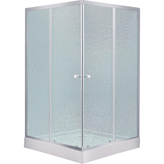 Душевая кабина 90x90 см Lidz Wawel SC90x90.SAT.LOW.FR с поддоном Mazur ST90x90x16 (LWASC9090SATLOWFR2SET, профиль сатин, стекло матовое), фото 