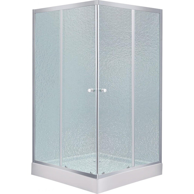 Душевая кабина 80x80 см Lidz Wawel SC80x80.SAT.LOW.FR с поддоном Mazur ST80x80x16 (профиль сатин, стекло матовое), фото 