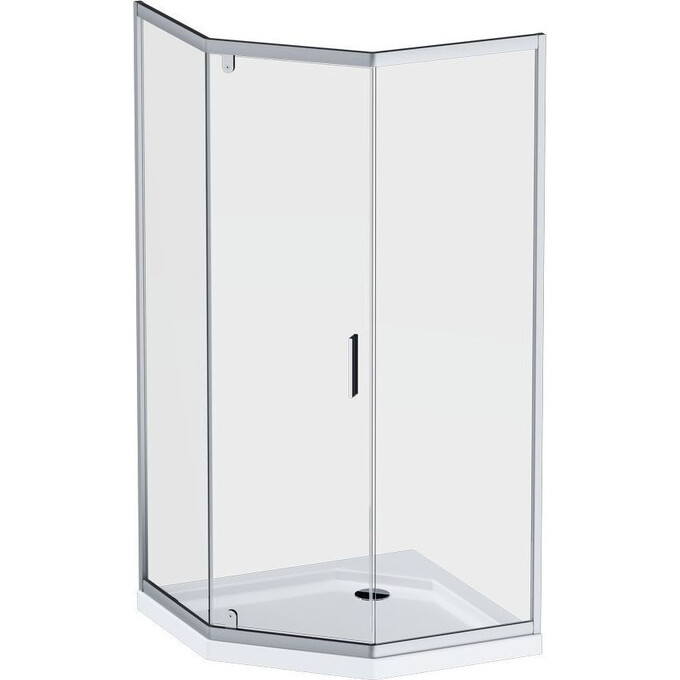 Душевая кабина 90x90 см Am.Pm Gem 5-corner Pivot W90UG-405-090MT (стекло прозрачное, профиль матовый хром, без поддона), фото 