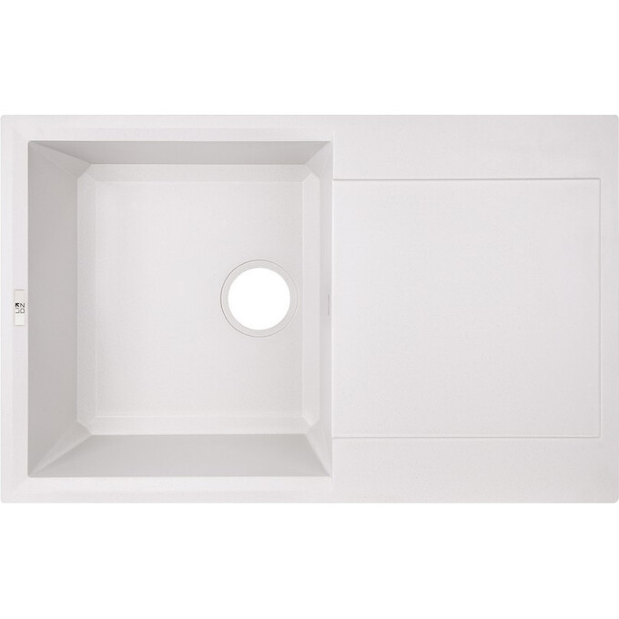 Кухонна мийка Lidz 790x495/230 WHI-01 (LIDZWHI01790495230, штучний камінь, 79x50 см, біла), Колір виробника: білий, фото 