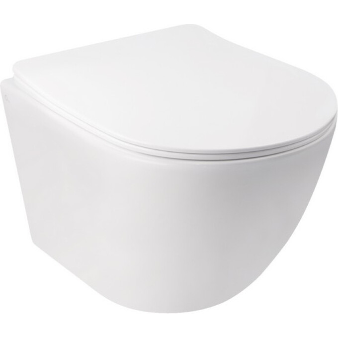 Безободковый подвесной унитаз Qtap Jay QT07335176W (с сиденьем), фото 7