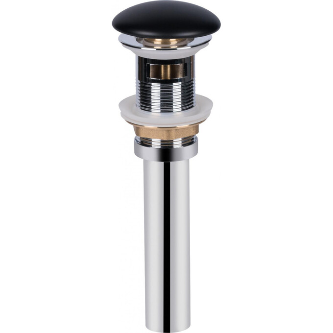 Донний клапан з переливом Qtap PU03O (QT066PU03OMB, чорний), фото 