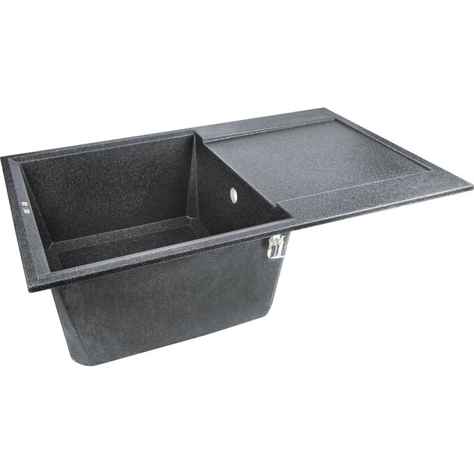 Кухонна мийка Lidz 790x495/230 BLA-03 (LIDZBLA03790495230, штучний камінь, 79x50 см, чорна), Колір виробника: чорний, фото , изображение 3