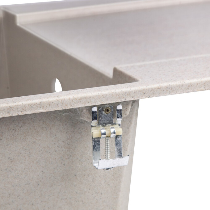 Кухонна мийка Lidz 790x495/230 MAR-07 (LIDZMAR07790495230, штучний камінь, 79x50 см, пісочна), Колір виробника: пісочний, фото , изображение 4