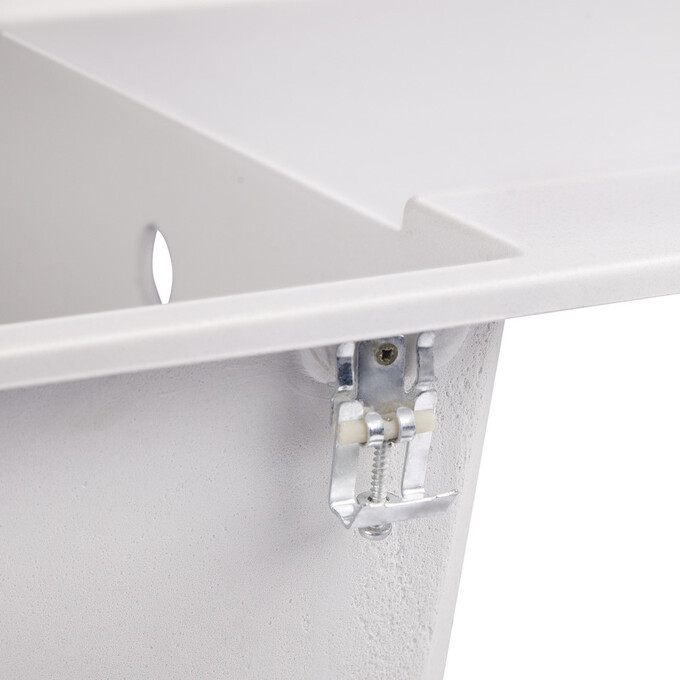 Кухонна мийка Lidz 790x495/230 WHI-01 (LIDZWHI01790495230, штучний камінь, 79x50 см, біла), Колір виробника: білий, фото , изображение 4