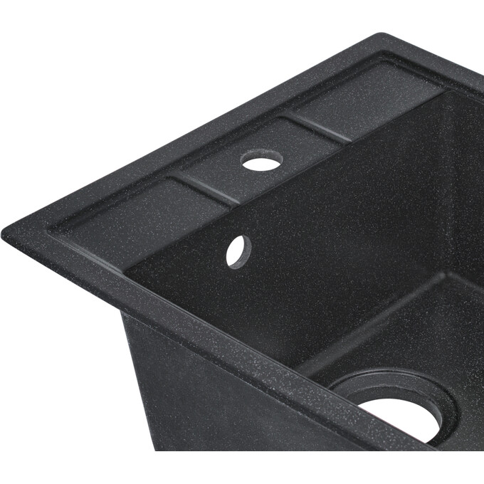 Кухонная мойка Lidz 460x515/200 BLA-03 (LIDZBLA03460515200, искусственный камень, 45x51 см, черная), фото 4