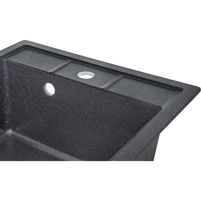 Кухонна мийка Lidz 460x515/200 BLM-14 (LIDZBLM14460515200, штучний камінь, 45x51 см, чорний металік), фото , изображение 5
