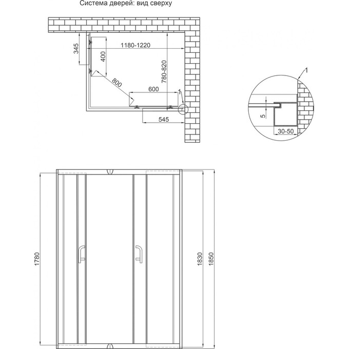 Душевая кабина без поддона 120x80 см Lidz Wawel SC120x80.SAT.LOW.FR (LWASC12080SATLOWFR2, профиль сатин, стекло матовое), фото 7