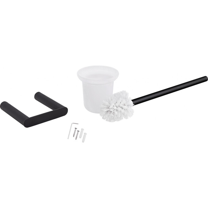 Ершик для унитаза настенный Qtap Stetka 3102103B (QTSTK3102103B, белый/черный), фото 3