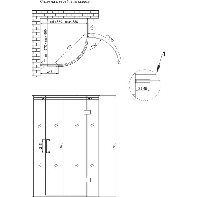 Душевая кабина без поддона 90x90 см Qtap Virgo CRM1099AC8 (профиль хром, стекло прозрачное), фото 11
