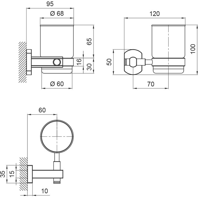 Стакан настенный Qtap Liberty BLM 1158 (QTLIBBLM1158, черный), фото 4