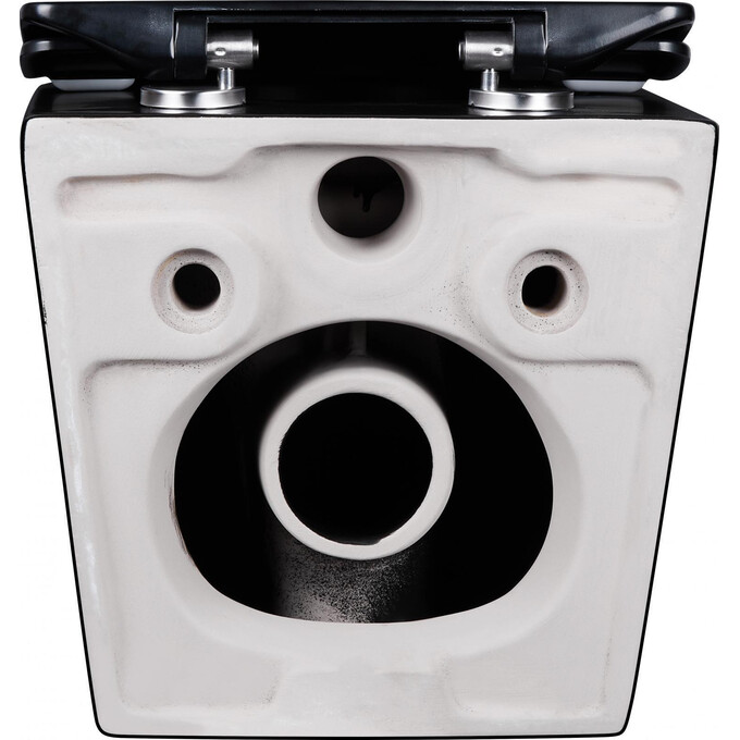 Безободковый подвесной унитаз Qtap Robin QT1333046ENRMB New (черный матовый, с сиденьем), фото 14