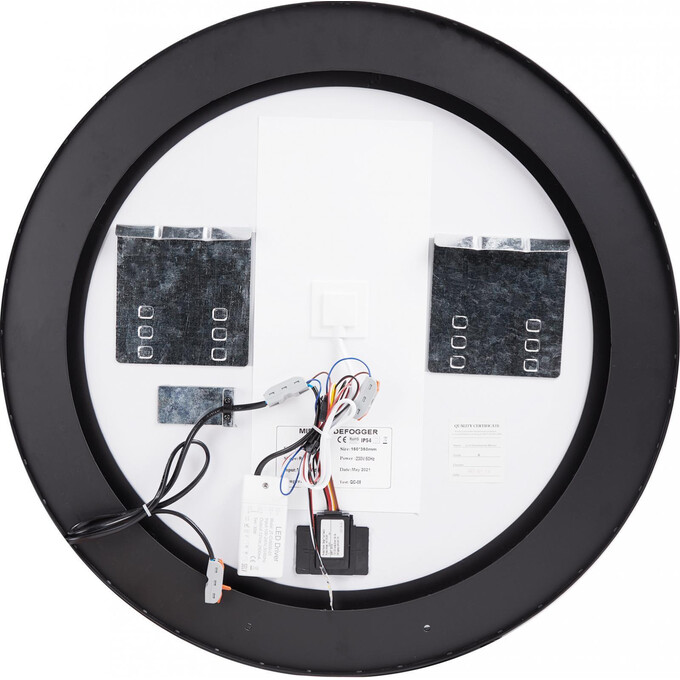 Зеркало с LED-подсветкой 60 см Qtap Robin QT13786501B (с системой антизапотевания в черной матовой рамке), фото 5