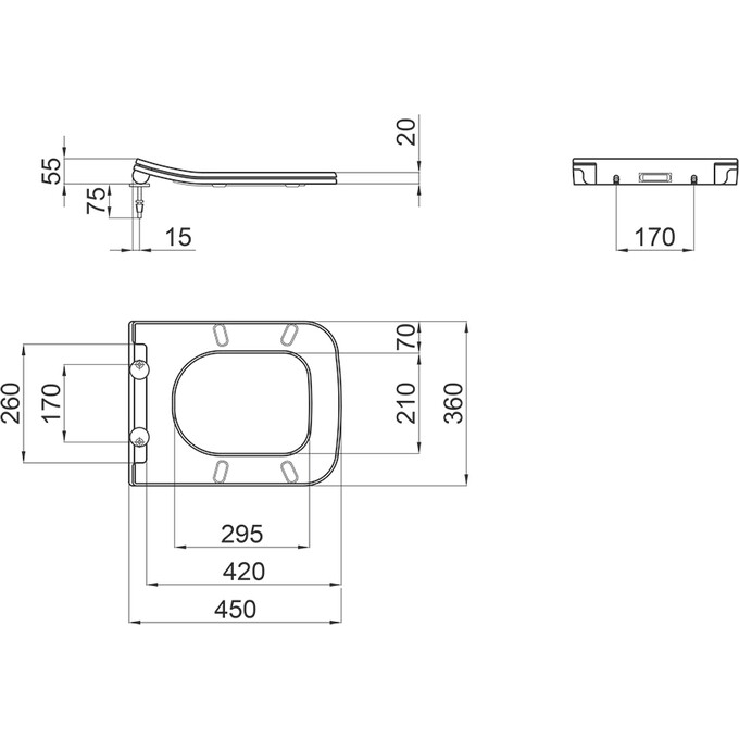 Сиденье для унитаза с микролифтом Qtap Crow (QT0599SC2170W, Slim), фото 7