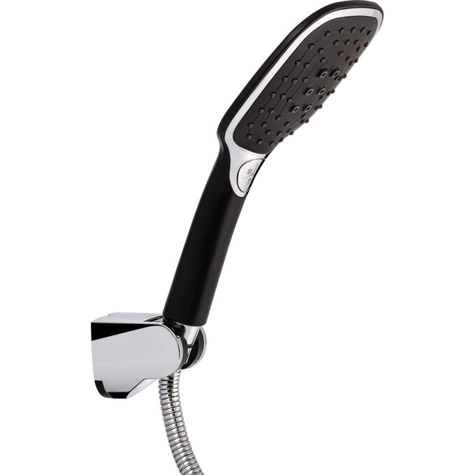 Змішувач для ванни Qtap Grand BCR 005 (чорний/хром, з лійкою та шлангом), фото , изображение 4