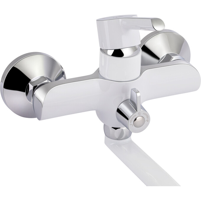 Змішувач для ванни Qtap Grand WCR 005 (білий/хром, з лійкою та шлангом), фото , изображение 3