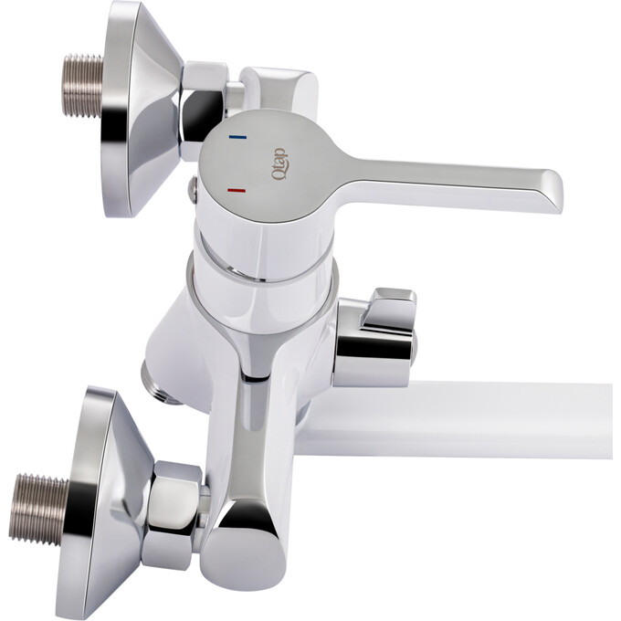 Змішувач для ванни Qtap Grand WCR 005 (білий/хром, з лійкою та шлангом), фото , изображение 4