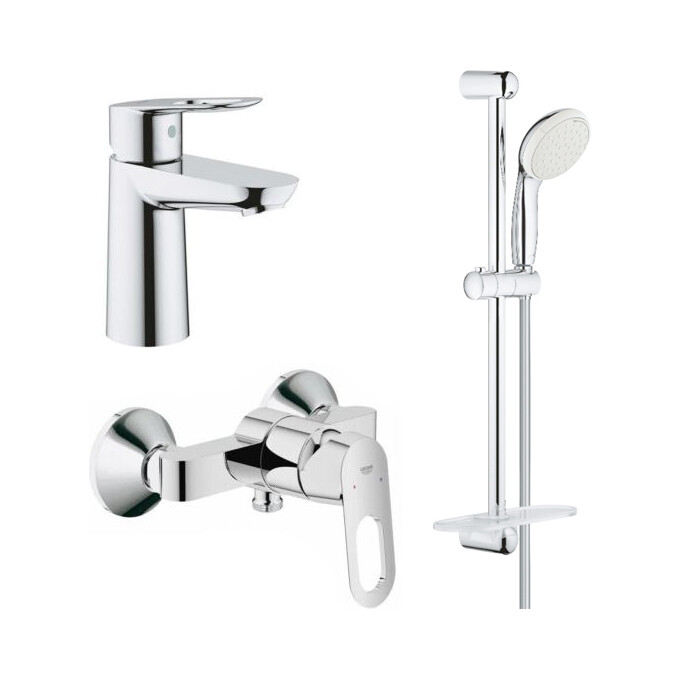 Набір змішувачів для душу 3 в 1 Grohe Bauloop S-Size 123220SA (23337000+23340000+27926001), фото 