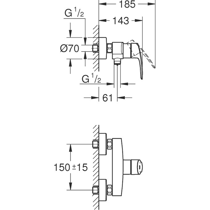 Смеситель для душа Grohe Eurosmart New 33555003, фото 11