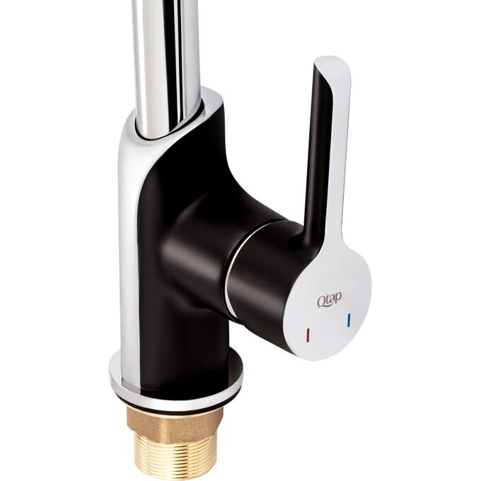 Смеситель для кухни Qtap Grand BCR 007F (черный матовый/хром), фото 3
