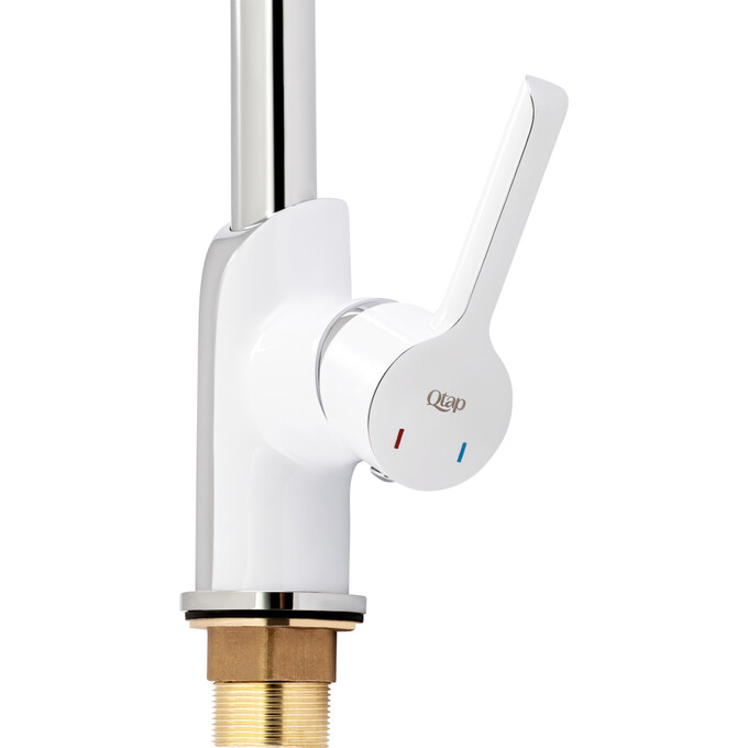 Смеситель для кухни Qtap Grand WCR 007F (белый матовый/хром), фото 4