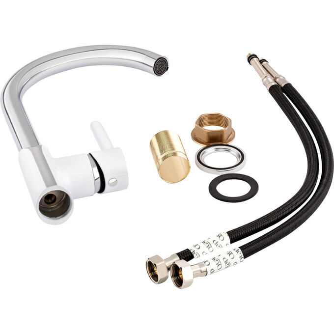 Смеситель для кухни Qtap Grand WCR 007F (белый матовый/хром), фото 6