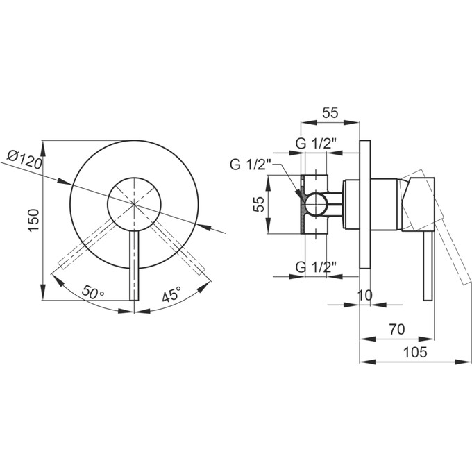 Смеситель скрытого монтажа для душа Qtap Spring CRM 010-1, фото 5